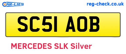 SC51AOB are the vehicle registration plates.