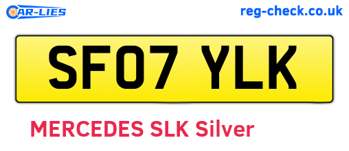 SF07YLK are the vehicle registration plates.