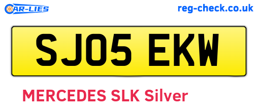 SJ05EKW are the vehicle registration plates.