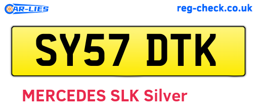 SY57DTK are the vehicle registration plates.