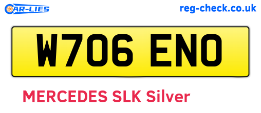 W706ENO are the vehicle registration plates.