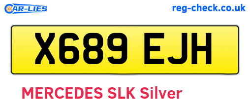 X689EJH are the vehicle registration plates.