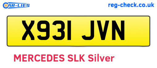 X931JVN are the vehicle registration plates.