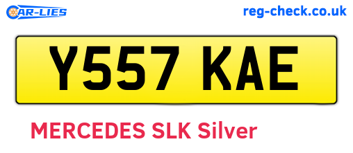 Y557KAE are the vehicle registration plates.