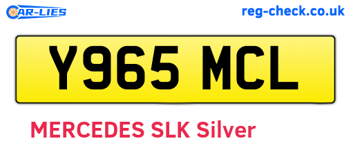 Y965MCL are the vehicle registration plates.