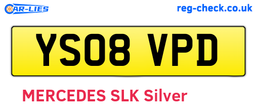 YS08VPD are the vehicle registration plates.