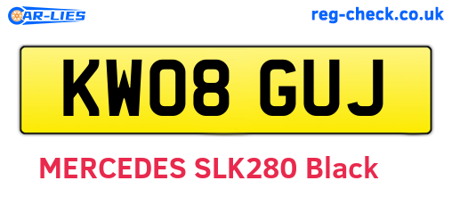 KW08GUJ are the vehicle registration plates.