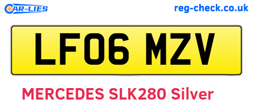 LF06MZV are the vehicle registration plates.