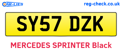 SY57DZK are the vehicle registration plates.