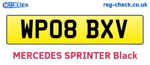 WP08BXV are the vehicle registration plates.