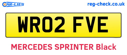 WR02FVE are the vehicle registration plates.