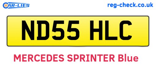 ND55HLC are the vehicle registration plates.