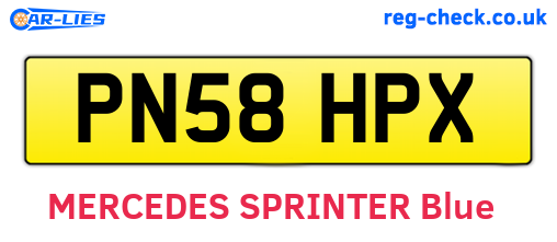 PN58HPX are the vehicle registration plates.
