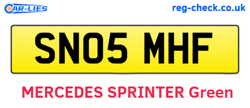 SN05MHF are the vehicle registration plates.