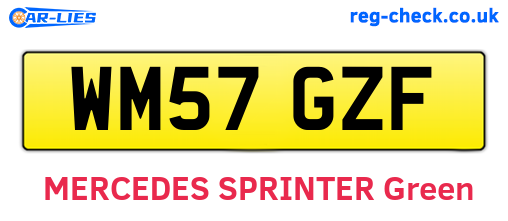 WM57GZF are the vehicle registration plates.
