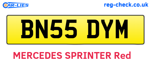 BN55DYM are the vehicle registration plates.