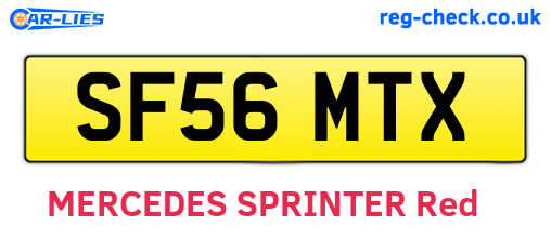 SF56MTX are the vehicle registration plates.