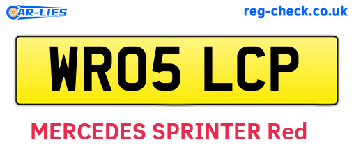 WR05LCP are the vehicle registration plates.