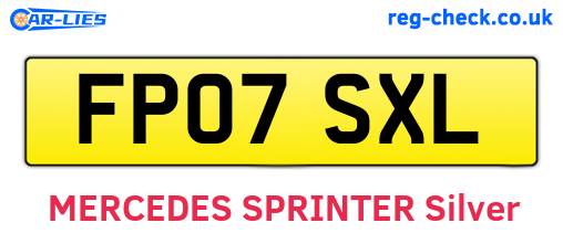 FP07SXL are the vehicle registration plates.