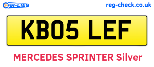 KB05LEF are the vehicle registration plates.