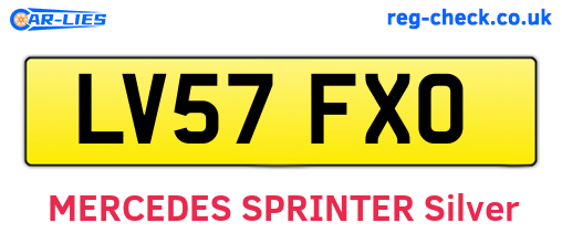 LV57FXO are the vehicle registration plates.