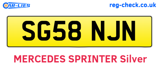 SG58NJN are the vehicle registration plates.
