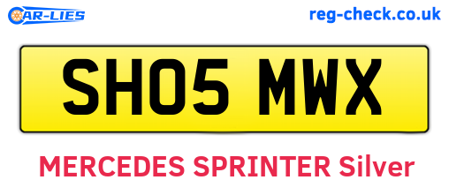 SH05MWX are the vehicle registration plates.