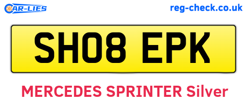 SH08EPK are the vehicle registration plates.