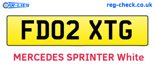 FD02XTG are the vehicle registration plates.