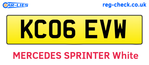 KC06EVW are the vehicle registration plates.