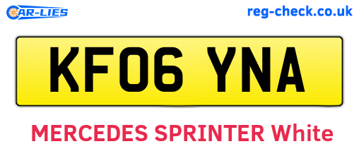 KF06YNA are the vehicle registration plates.