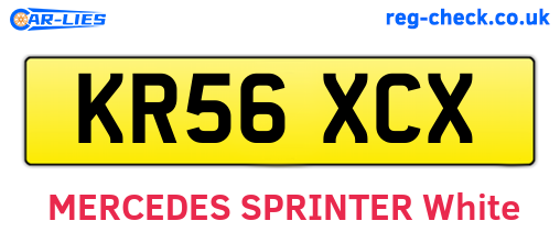 KR56XCX are the vehicle registration plates.
