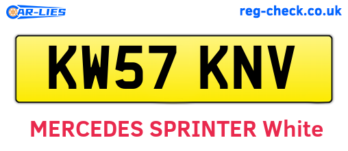 KW57KNV are the vehicle registration plates.