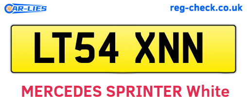 LT54XNN are the vehicle registration plates.