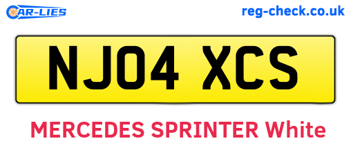 NJ04XCS are the vehicle registration plates.