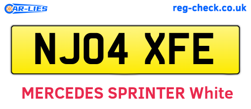 NJ04XFE are the vehicle registration plates.