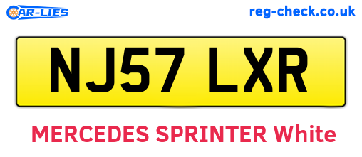 NJ57LXR are the vehicle registration plates.