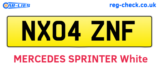 NX04ZNF are the vehicle registration plates.