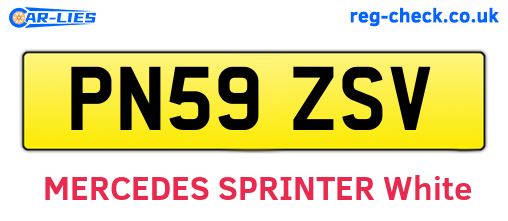 PN59ZSV are the vehicle registration plates.