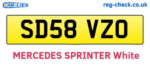 SD58VZO are the vehicle registration plates.