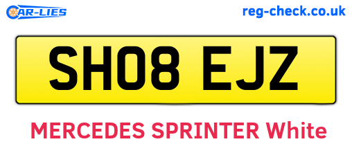 SH08EJZ are the vehicle registration plates.
