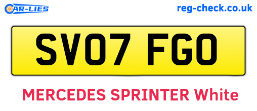 SV07FGO are the vehicle registration plates.