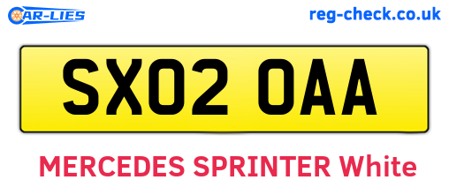 SX02OAA are the vehicle registration plates.