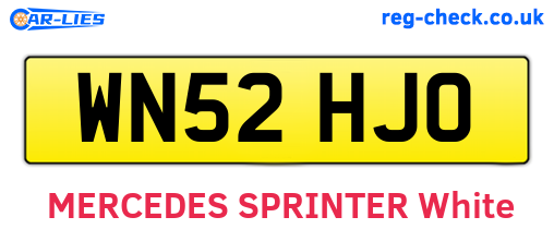 WN52HJO are the vehicle registration plates.