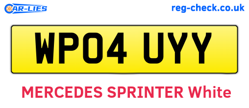 WP04UYY are the vehicle registration plates.