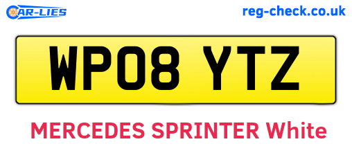 WP08YTZ are the vehicle registration plates.