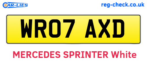 WR07AXD are the vehicle registration plates.
