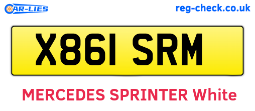 X861SRM are the vehicle registration plates.