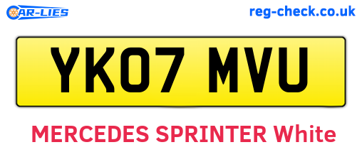 YK07MVU are the vehicle registration plates.