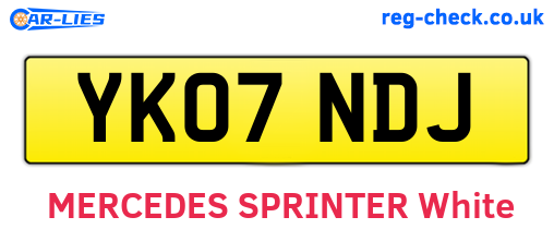 YK07NDJ are the vehicle registration plates.